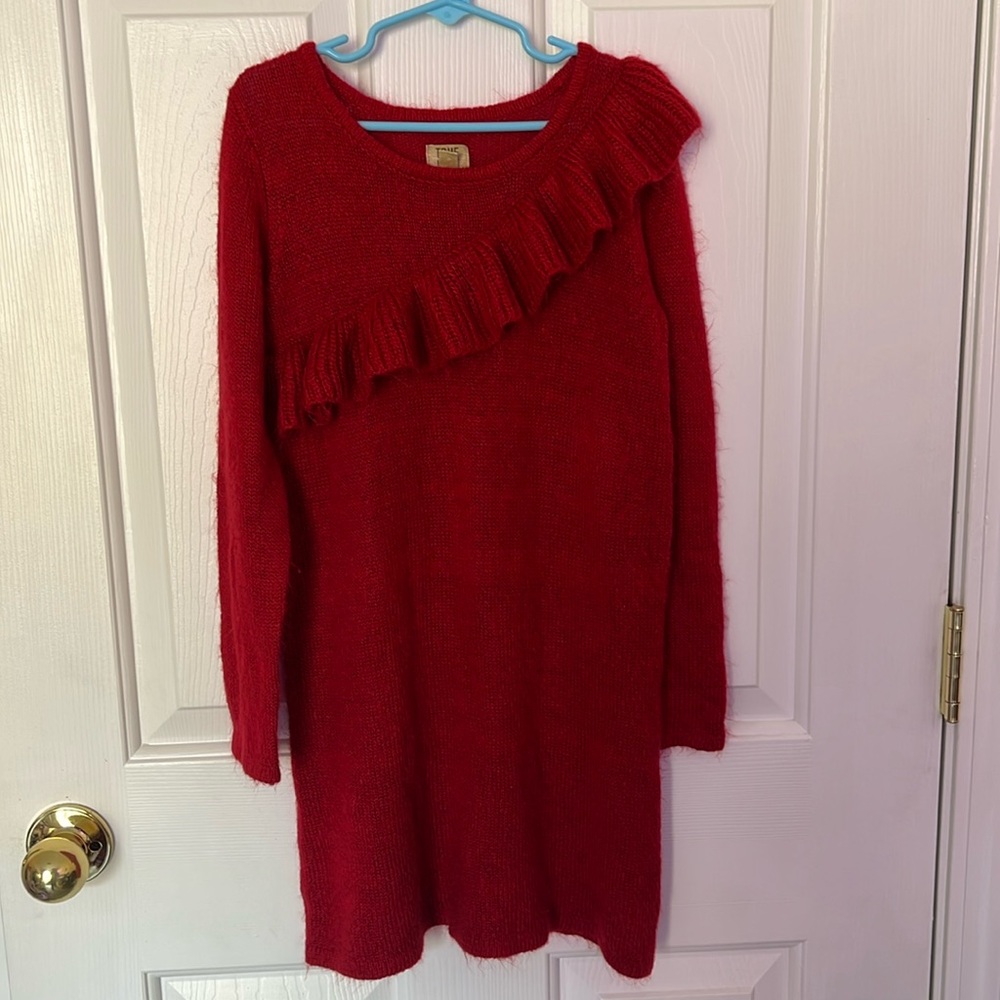 True Craft Girls Red Sweater Top Dress Size 6X